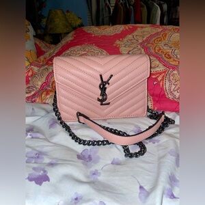 Ballet Pink w/ Gunmetal hardware- Chevron Inspired Crossbody